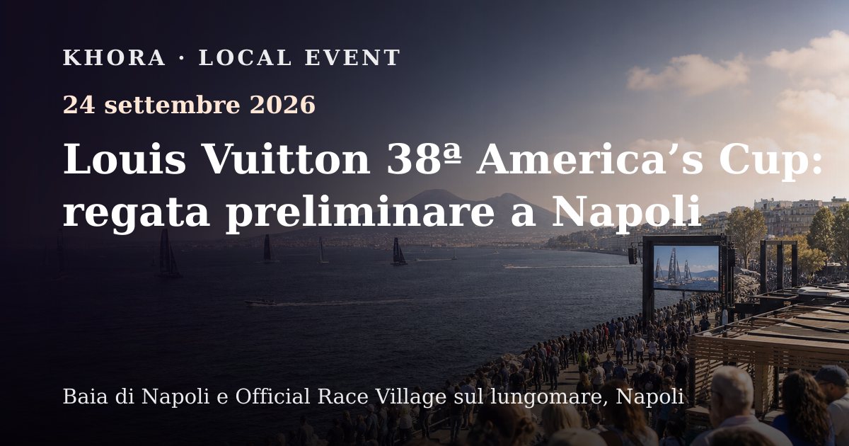 Louis Vuitton 38ª America’s Cup: regata preliminare a Napoli — 24 settembre 2026 — Baia di Napoli e Official Race Village sul lungomare, Napoli
