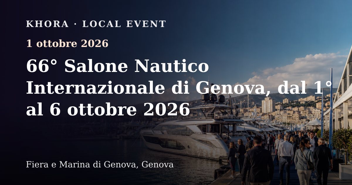 66° Salone Nautico Internazionale di Genova, dal 1° al 6 ottobre 2026 — 1 ottobre 2026 — Fiera e Marina di Genova, Genova