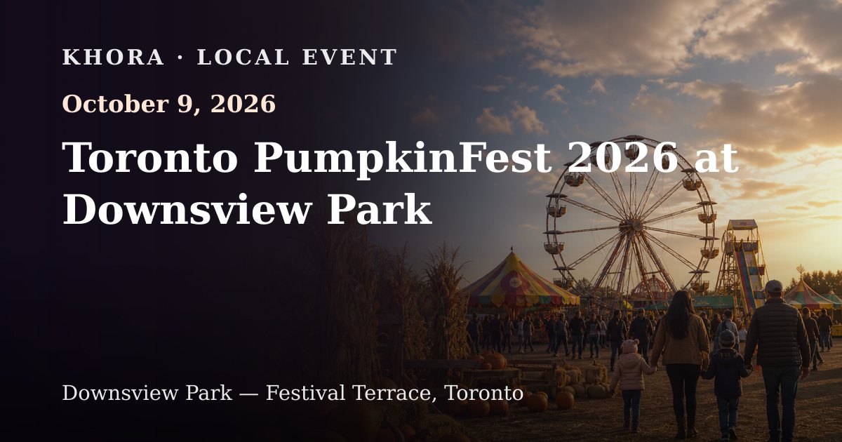 Toronto PumpkinFest 2026 at Downsview Park — October 9, 2026 — Downsview Park — Festival Terrace, Toronto