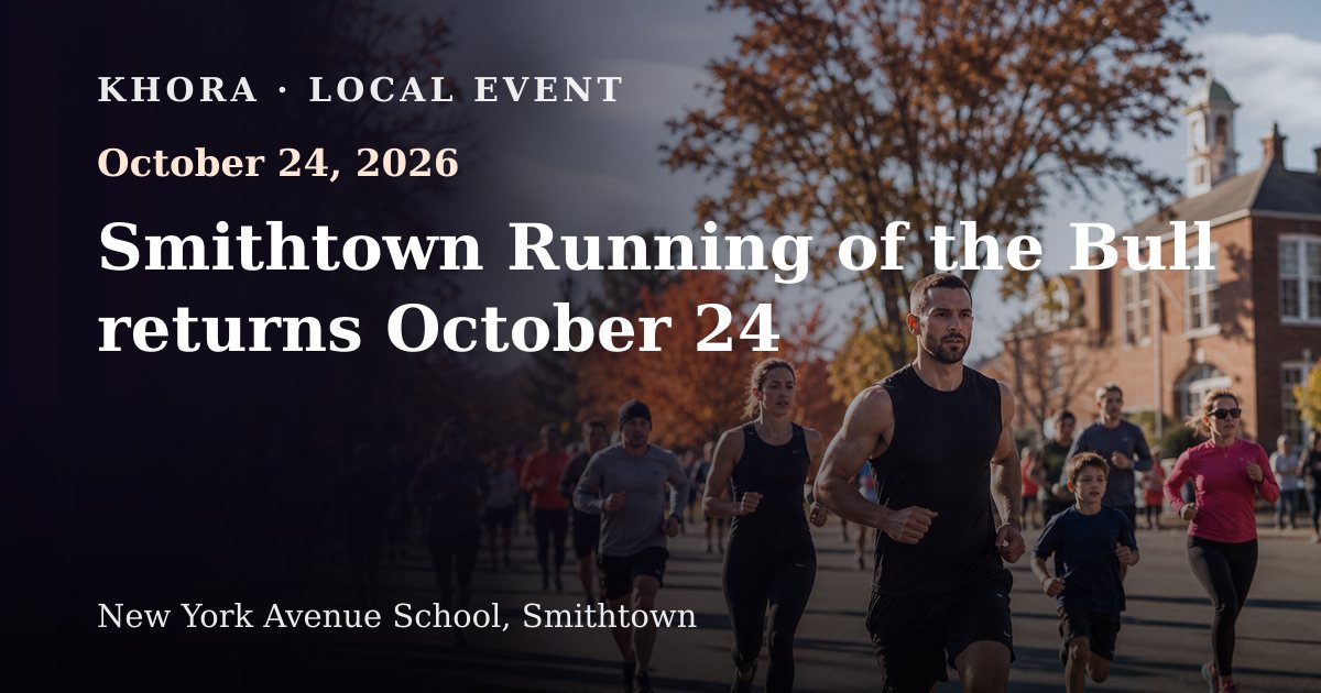Smithtown Running of the Bull returns October 24 — October 24, 2026 — New York Avenue School, Smithtown