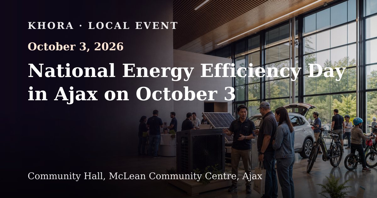 National Energy Efficiency Day in Ajax on October 3 — October 3, 2026 — Community Hall, McLean Community Centre, Ajax
