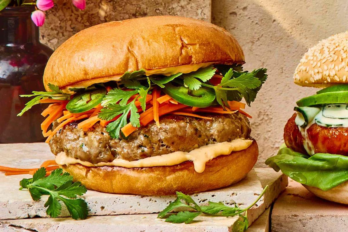 Banh Mi-Inspired Pork Burgers for Summer Cookouts